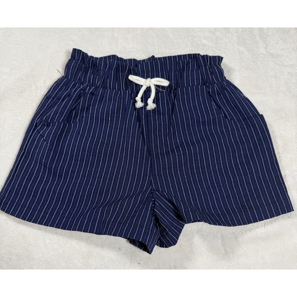 Paisley Lane Girls Shorts Size 10 Blue Stripe Elastic Waist Pull On Casual